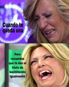 Lidia Lozano riendo y llorando