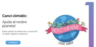 Canvi climatic: ajuda al nostre planeta! Pantalla d'inici