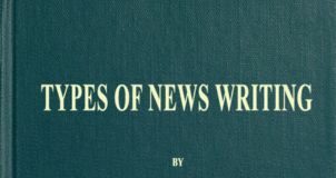 ‘Types of news writing’ Portada 'Types of news writing'. La imagen de portada ha sido creada por el transcriptor y colocada en el dominio público. Fuente: gutenberg.org