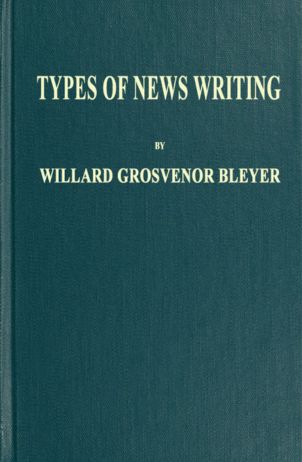 Portada 'Types of news writing'. La imagen de portada ha sido creada por el transcriptor y colocada en el dominio público. Fuente: gutenberg.org