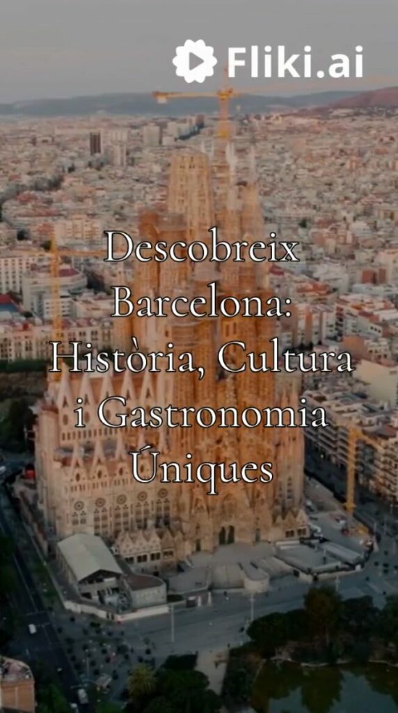 Portada del vídeo que hem crea amb Fliki.ai sobre Barcelona (Font pròpia).