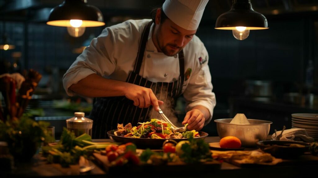 Imatge d'un cuiner treballant. 