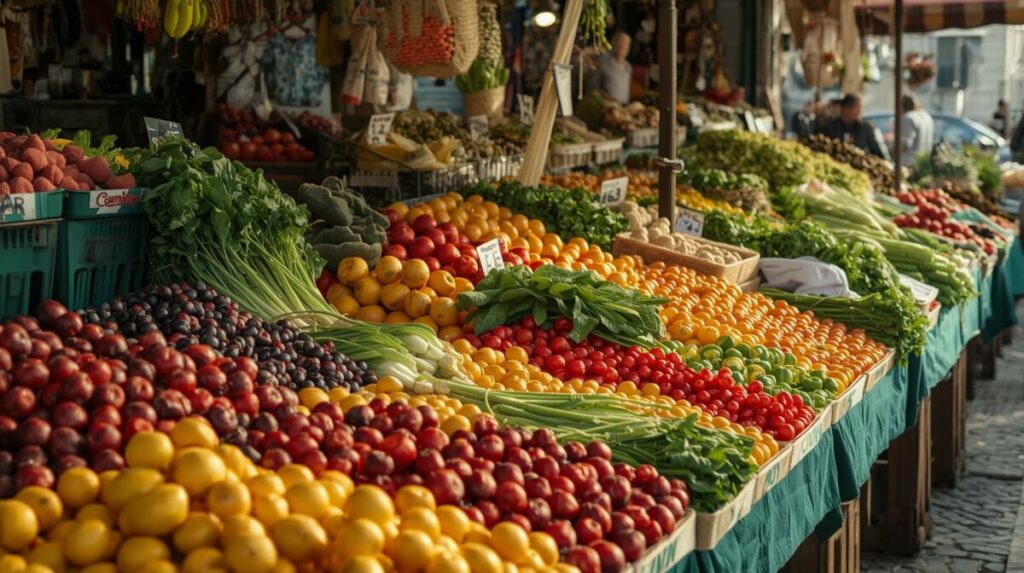 Imatge d'un mercat de fruita.