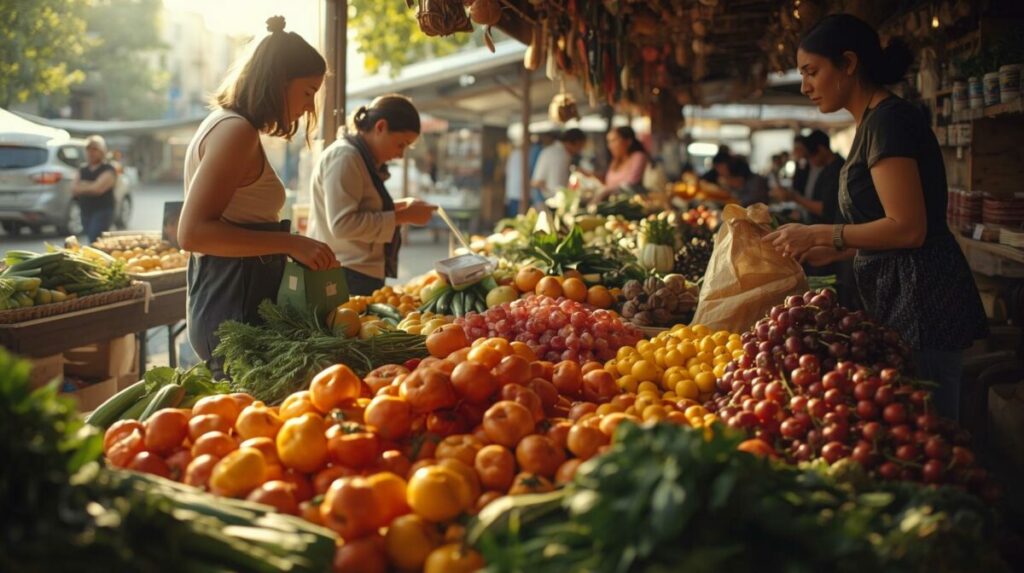 Imatge d'un mercat de fruita.